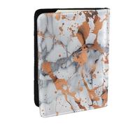 BNVSADC Marble Texture Copper Splatter Printed Passport Holder Travel PU Leather Passport Cover Case Organiser for Men Women, 6.5 inch