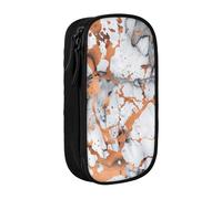 BNVSADC Marble Texture Copper Splatter Printed Pencil Case for Girls Boys, Large Capacity Pencil Pouch Cute Pencil Box Adult Makeup Bag with 2 Compartments, Black