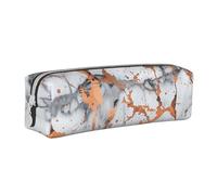BNVSADC Marble Texture Copper Splatter Printed Pencil Case Leather Pencil Pouch Cute Stationery Pencil Pen Bag with Zipper for School Office Travel