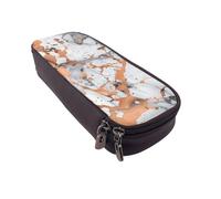 BNVSADC Marble Texture Copper Splatter Printed PU Leather Flip Pencil Case, Cute Pencil Box Pen Bag Stationery Organizer Makeup Bag for School Office Travel