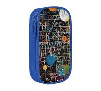 BNVSADC Math Formula Printed Pencil Case for Girls Boys, Large Capacity Pencil Pouch Cute Pencil Box Adult Makeup Bag with 2 Compartments, Blue