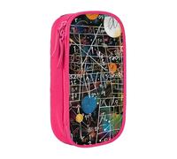 BNVSADC Math Formula Printed Pencil Case for Girls Boys, Large Capacity Pencil Pouch Cute Pencil Box Adult Makeup Bag with 2 Compartments, Pink
