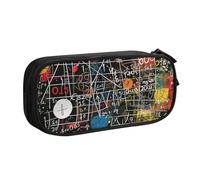 BNVSADC Math Formula Printed Pencil Case Large Pen Bag Cute Pencil Box Pouch Office School Stationery Organizer for Girls Boys, Black