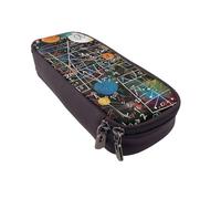 BNVSADC Math Formula Printed PU Leather Flip Pencil Case, Cute Pencil Box Pen Bag Stationery Organizer Makeup Bag for School Office Travel