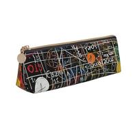 BNVSADC Math Formula Printed Triangle Pencil Case Leather Pencil Pouch Cute Stationery Pencil Pen Bag for School Office Travel