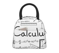 BNVSADC Math Geometry G alculus Print Insulated Lunch Bag Tote Bag for Women Men Large Reusable Aluminum Film Lunch Cooler Bag for Office School Picnic Beach, Black