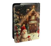 BNVSADC Merry Christmas 1 Printed Passport Holder Travel PU Leather Passport Cover Case Organiser for Men Women, 6.5 inch