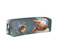 BNVSADC Merry Christmas 1 Printed Pencil Case Leather Pencil Pouch Cute Stationery Pencil Pen Bag with Zipper for School Office Travel