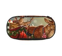 BNVSADC Merry Christmas 2 Printed Pencil Case Cute Pencil Bag Pen Pouch Large Stationery Organizer Makeup Bag for Teen Boys Girls School Students Office