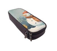 BNVSADC Merry Christmas Bird Printed PU Leather Flip Pencil Case, Cute Pencil Box Pen Bag Stationery Organizer Makeup Bag for School Office Travel