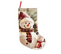 BNVSADC Merry Christmas Cute Snowman Printed Xmas Tree Decor Christmas Stockings 18 inch Festive Supplies Holiday Party Decoration