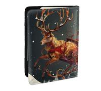 BNVSADC Merry Christmas Print Printed Passport Holder Travel PU Leather Passport Cover Case Organiser for Men Women, 6.5 inch