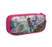 BNVSADC Modern Dragonfly Printed Pencil Case Large Pen Bag Cute Pencil Box Pouch Office School Stationery Organizer for Girls Boys, Pink