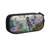 BNVSADC Modern Dragonfly Printed Pencil Case Large Pen Bag Cute Pencil Box Pouch Office School Stationery Organizer for Girls Boys, Black