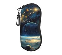 BNVSADC moon stars and planets Printed Glasses Case Ultra-Light Soft Shell Protective Eyewear Organizer for Men and Women