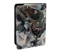 BNVSADC Moth That Looks Like a Peacock Printed Passport Holder Travel PU Leather Passport Cover Case Organiser for Men Women, 6.5 inch
