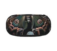 BNVSADC Moth That Looks Like a Peacock Printed Pencil Case Cute Pencil Bag Pen Pouch Large Stationery Organizer Makeup Bag for Teen Boys Girls School Students Office