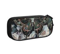 BNVSADC Moth That Looks Like a Peacock Printed Pencil Case Large Pen Bag Cute Pencil Box Pouch Office School Stationery Organizer for Girls Boys, Black