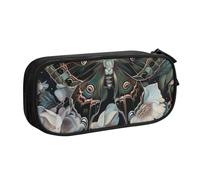 BNVSADC Moth That Looks Like a Peacock Printed Pencil Case Large Pen Bag Cute Pencil Box Pouch Office School Stationery Organizer for Girls Boys, Black