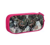 BNVSADC Moth That Looks Like a Peacock Printed Pencil Case Large Pen Bag Cute Pencil Box Pouch Office School Stationery Organizer for Girls Boys, Pink