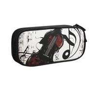 BNVSADC Music Art Printed Pencil Case Large Pen Bag Cute Pencil Box Pouch Office School Stationery Organizer for Girls Boys, Black
