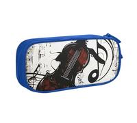 BNVSADC Music Art Printed Pencil Case Large Pen Bag Cute Pencil Box Pouch Office School Stationery Organizer for Girls Boys, Blue