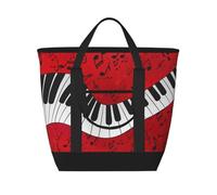 BNVSADC Music Note Piano Print Lunch Bag Tote Bag for Women Men Reusable Insulated Lunch Cool Bag for Office School Picnic Beach