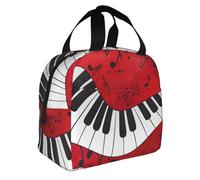 BNVSADC Music Note Piano Printing Insulated Lunch Bag for Adults Men and Women Reusable Thermal Cool Lunch Box Tote Bag