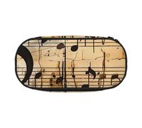 BNVSADC Music Note Print Printed Pencil Case Cute Pencil Bag Pen Pouch Large Stationery Organizer Makeup Bag for Teen Boys Girls School Students Office