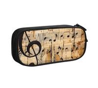 BNVSADC Music Note Print Printed Pencil Case Large Pen Bag Cute Pencil Box Pouch Office School Stationery Organizer for Girls Boys, Black