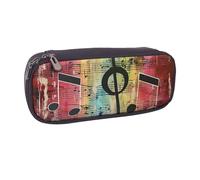 BNVSADC Music Note Printed Leather Pencil Pen Case & Makeup Bag - Stylish Pencil Bag Stationery Organizer Pouch for School Office Travel
