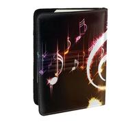 BNVSADC Music Note Printed Passport Holder Travel PU Leather Passport Cover Case Organiser for Men Women, 6.5 inch
