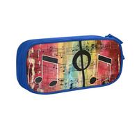 BNVSADC Music Note Printed Pencil Case Large Pen Bag Cute Pencil Box Pouch Office School Stationery Organizer for Girls Boys, Blue