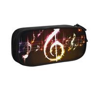 BNVSADC Music Note Printed Pencil Case Large Pen Bag Cute Pencil Box Pouch Office School Stationery Organizer for Girls Boys, Black