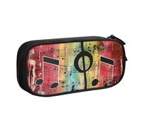 BNVSADC Music Note Printed Pencil Case Large Pen Bag Cute Pencil Box Pouch Office School Stationery Organizer for Girls Boys, Black