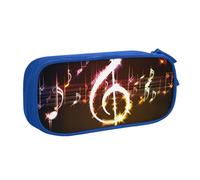 BNVSADC Music Note Printed Pencil Case Large Pen Bag Cute Pencil Box Pouch Office School Stationery Organizer for Girls Boys, Blue