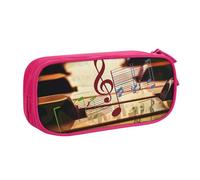 BNVSADC Music Printed Pencil Case Large Pen Bag Cute Pencil Box Pouch Office School Stationery Organizer for Girls Boys, Pink