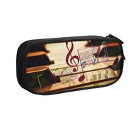 BNVSADC Music Printed Pencil Case Large Pen Bag Cute Pencil Box Pouch Office School Stationery Organizer for Girls Boys, Black