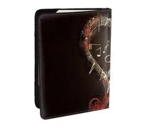BNVSADC Music Symbols Love Printed Passport Holder Travel PU Leather Passport Cover Case Organiser for Men Women, 6.5 inch