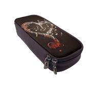 BNVSADC Music Symbols Love Printed PU Leather Flip Pencil Case, Cute Pencil Box Pen Bag Stationery Organizer Makeup Bag for School Office Travel