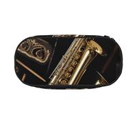 BNVSADC Musical Instruments Printed Pencil Case Cute Pencil Bag Pen Pouch Large Stationery Organizer Makeup Bag for Teen Boys Girls School Students Office