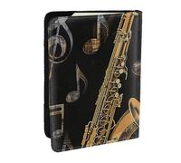 BNVSADC Musical Notes Treble Printed Passport Holder Travel PU Leather Passport Cover Case Organiser for Men Women, 6.5 inch