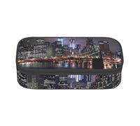 BNVSADC New York Night Printed Pencil Case Cute Pencil Box Bag Pen Pouch Office School Stationery Organizer for School Travel Work