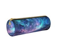 BNVSADC Northern Lights Printed Round Pencil Case Leather Pencil Pouch Cute Stationery Pencil Pen Bag for School Office Travel