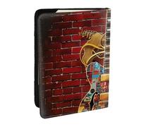 BNVSADC Note Guitar Printed Passport Holder Travel PU Leather Passport Cover Case Organiser for Men Women, 6.5 inch