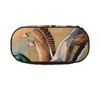 BNVSADC Oil Painting Duck Printed Pencil Case Cute Pencil Bag Pen Pouch Large Stationery Organizer Makeup Bag for Teen Boys Girls School Students Office