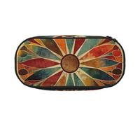 BNVSADC Old Medallion Pattern Printed Pencil Case Cute Pencil Bag Pen Pouch Large Stationery Organizer Makeup Bag for Teen Boys Girls School Students Office