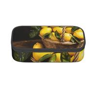 BNVSADC One Basket Lemons Printed Pencil Case Cute Pencil Box Bag Pen Pouch Office School Stationery Organizer for School Travel Work