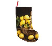 BNVSADC One Basket Lemons Printed Xmas Tree Decor Christmas Stockings 18 inch Festive Supplies Holiday Party Decoration
