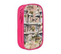 BNVSADC Oodles of Poodles Printed Pencil Case for Girls Boys, Large Capacity Pencil Pouch Cute Pencil Box Adult Makeup Bag with 2 Compartments, Pink